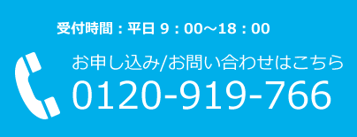 お問い合わせはこちらTEL 0120-919-766